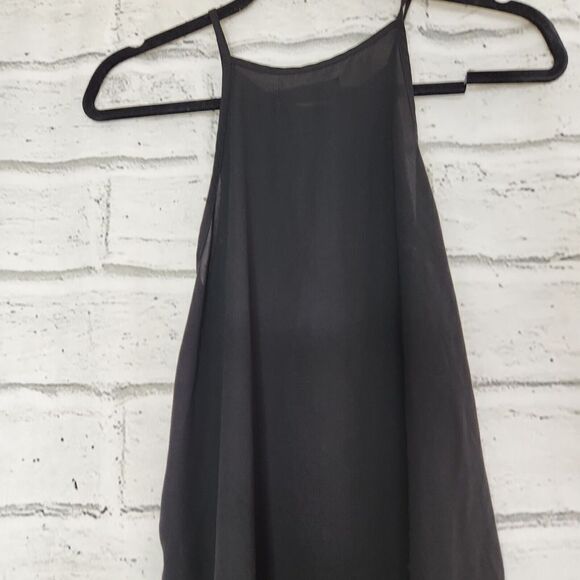 Abercrombie & Fitch High Neck Solid Black Fit And Flare Tank Top Womens Small - Picture 8 of 11